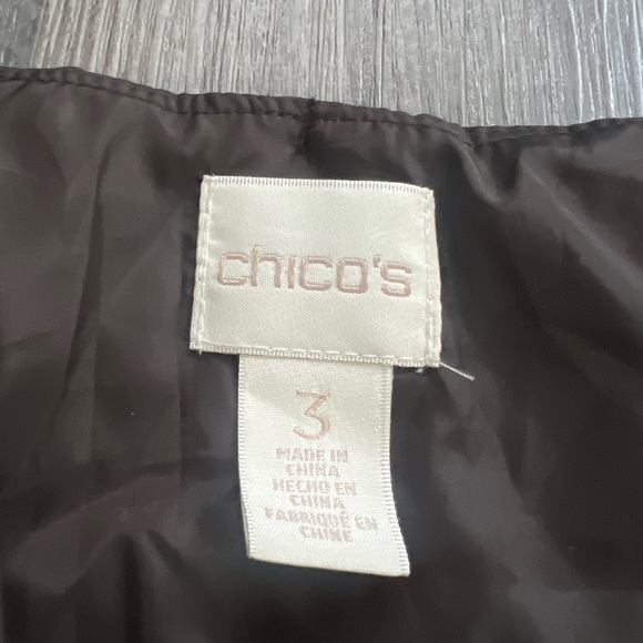 Chico's faux fur mink cape Short sleeve Jacket Brown Size 3 US XL - Picture 3 of 5